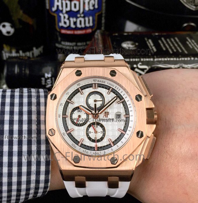 2019 Audemars Piguet Offshore Replica Watch Rose Gold White